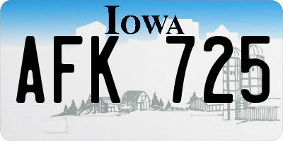IA license plate AFK725