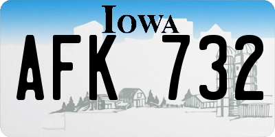 IA license plate AFK732
