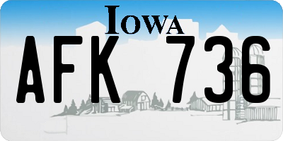 IA license plate AFK736