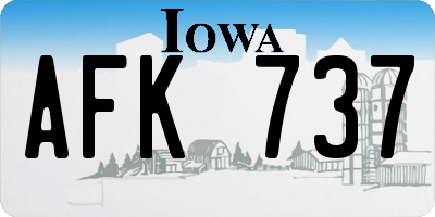 IA license plate AFK737