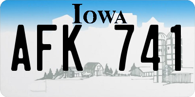 IA license plate AFK741