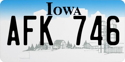 IA license plate AFK746