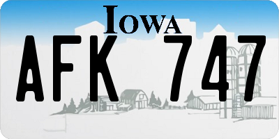 IA license plate AFK747