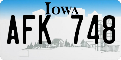 IA license plate AFK748