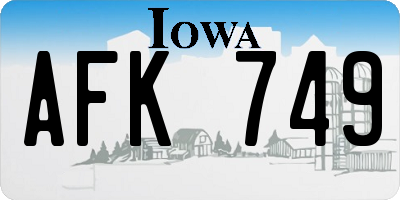 IA license plate AFK749