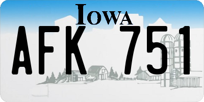 IA license plate AFK751