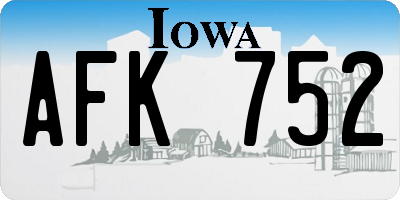 IA license plate AFK752