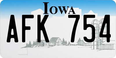 IA license plate AFK754