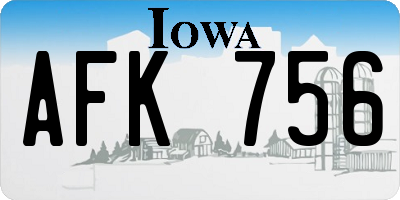IA license plate AFK756