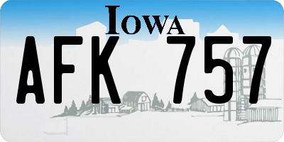 IA license plate AFK757