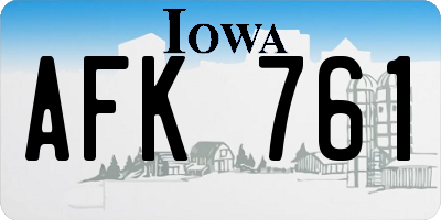 IA license plate AFK761