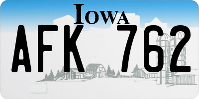 IA license plate AFK762