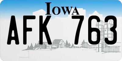 IA license plate AFK763