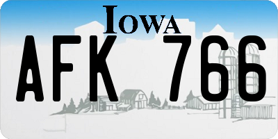 IA license plate AFK766