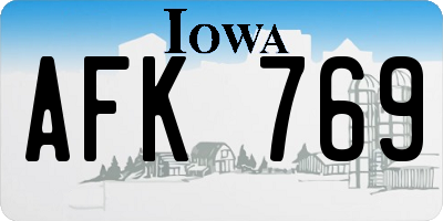IA license plate AFK769