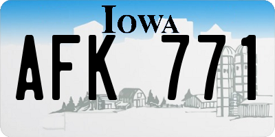 IA license plate AFK771