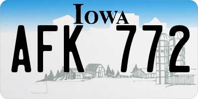 IA license plate AFK772