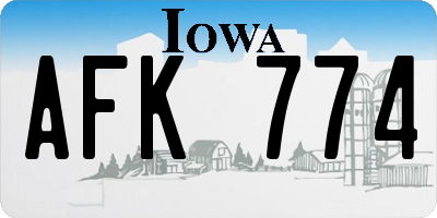 IA license plate AFK774