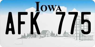 IA license plate AFK775