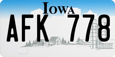 IA license plate AFK778