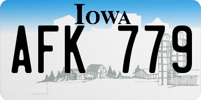 IA license plate AFK779