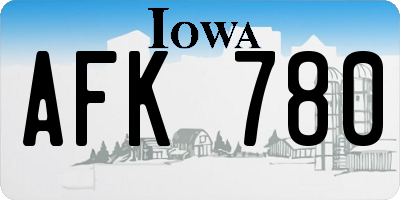 IA license plate AFK780
