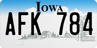 IA license plate AFK784