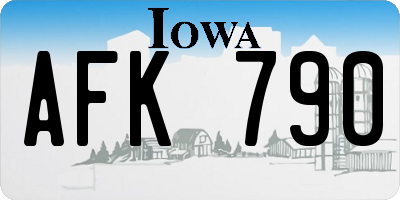 IA license plate AFK790