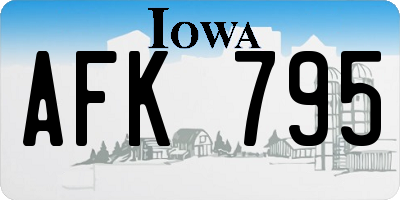 IA license plate AFK795