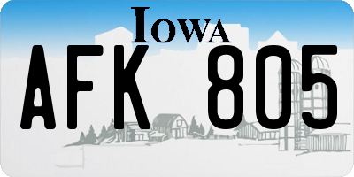 IA license plate AFK805