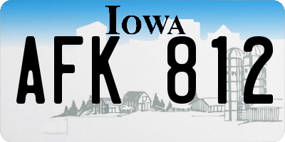 IA license plate AFK812
