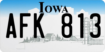 IA license plate AFK813
