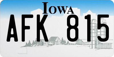 IA license plate AFK815