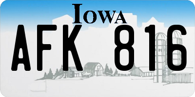 IA license plate AFK816