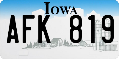 IA license plate AFK819