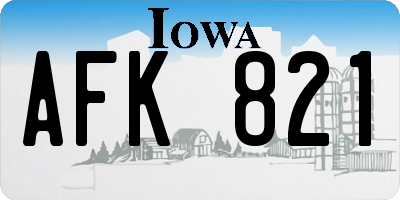IA license plate AFK821