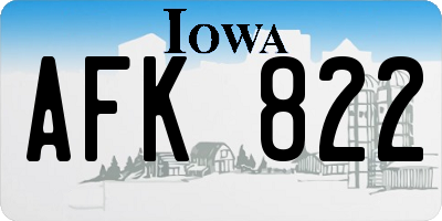 IA license plate AFK822
