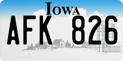 IA license plate AFK826