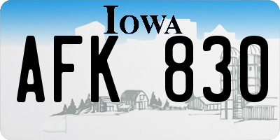 IA license plate AFK830