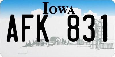 IA license plate AFK831