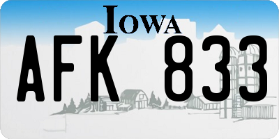 IA license plate AFK833