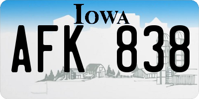 IA license plate AFK838
