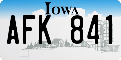 IA license plate AFK841