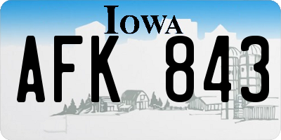 IA license plate AFK843