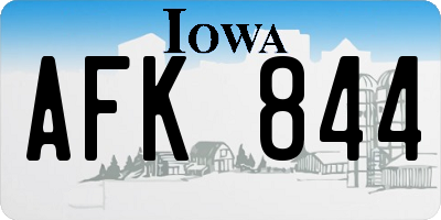 IA license plate AFK844