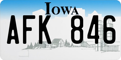 IA license plate AFK846