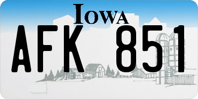 IA license plate AFK851