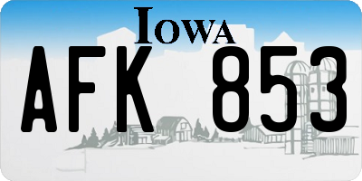 IA license plate AFK853
