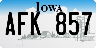 IA license plate AFK857