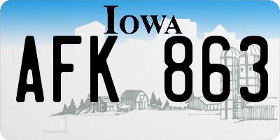 IA license plate AFK863
